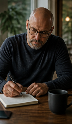 Man finding calm amid conflict